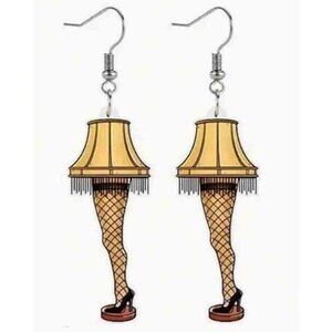 Iconic Leg Lamp Dangle Earrings Christmas Movie Acrylic Women's